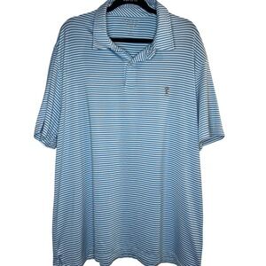 IZOD Golf‎ Polo Shirt Striped Short Sleeve Golf Casual Blue Mens Size